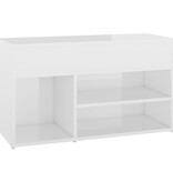 VidaXL Schoenenbank 80x30x45 cm bewerkt hout hoogglans wit