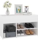 VidaXL Schoenenbank 80x30x45 cm bewerkt hout hoogglans wit
