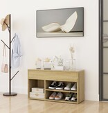 VidaXL Schoenenbank 80x30x45 cm bewerkt hout sonoma eikenkleurig