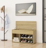 VidaXL Schoenenbank 80x30x45 cm bewerkt hout sonoma eikenkleurig