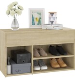 VidaXL Schoenenbank 80x30x45 cm bewerkt hout sonoma eikenkleurig
