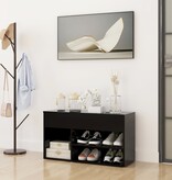 VidaXL Schoenenbank 80x30x45 cm spaanplaat zwart