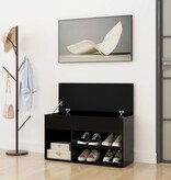 VidaXL Schoenenbank 80x30x45 cm spaanplaat zwart