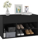 VidaXL Schoenenbank 80x30x45 cm spaanplaat zwart