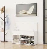 VidaXL Schoenenbank 80x30x45 cm bewerkt hout wit