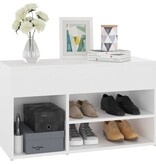VidaXL Schoenenbank 80x30x45 cm bewerkt hout wit