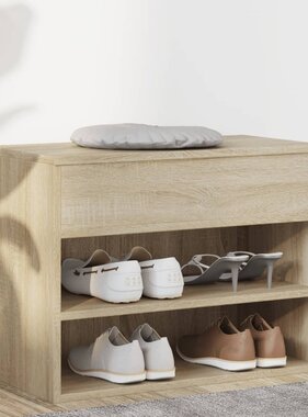VidaXL Schoenenbank 60x30x45 cm bewerkt hout sonoma eikenkleurig