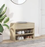 VidaXL Schoenenbank 60x30x45 cm bewerkt hout sonoma eikenkleurig