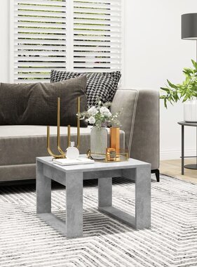 VidaXL Bijzettafel 50x50x35 cm bewerkt hout betongrijs