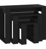 VidaXL 3-delige Tafeltjesset bewerkt hout zwart
