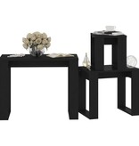 VidaXL 3-delige Tafeltjesset bewerkt hout zwart
