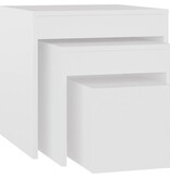 VidaXL 3-delige Tafeltjesset bewerkt hout wit