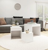 VidaXL 3-delige Tafeltjesset bewerkt hout wit