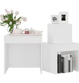 VidaXL 3-delige Tafeltjesset bewerkt hout wit