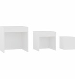 VidaXL 3-delige Tafeltjesset bewerkt hout wit