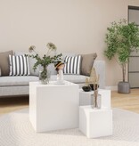 VidaXL Bijzettafels 3 st spaanplaat wit