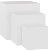 VidaXL Bijzettafels 3 st spaanplaat wit