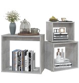 VidaXL 3-delige Tafeltjesset spaanplaat betongrijs