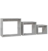 VidaXL 3-delige Tafeltjesset spaanplaat betongrijs