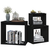 VidaXL 3-delige Tafeltjesset spaanplaat zwart