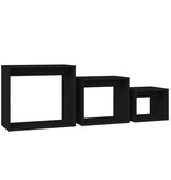 VidaXL 3-delige Tafeltjesset spaanplaat zwart