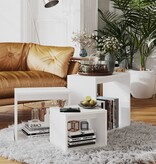 VidaXL 3-delige Tafeltjesset bewerkt hout wit