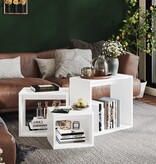 VidaXL 3-delige Tafeltjesset bewerkt hout wit