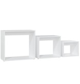 VidaXL 3-delige Tafeltjesset bewerkt hout wit