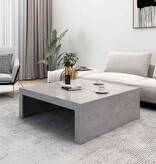 VidaXL Salontafel 100x100x35 cm bewerkt hout betongrijs