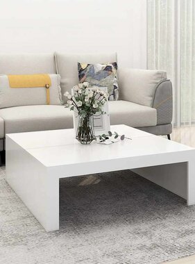 VidaXL Salontafel 100x100x35 cm bewerkt hout wit