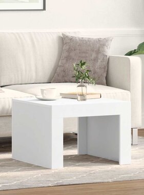 VidaXL Salontafel 50x50x35 cm bewerkt hout wit