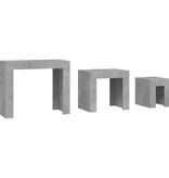 VidaXL 3-delige Tafeltjesset bewerkt hout betongrijs