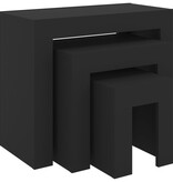 VidaXL 3-delige Tafeltjesset bewerkt hout zwart