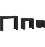 VidaXL 3-delige Tafeltjesset bewerkt hout zwart