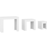 VidaXL 3-delige Tafeltjesset bewerkt hout wit
