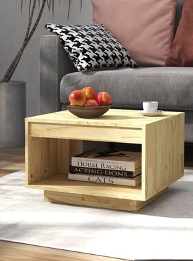 VidaXL Salontafel 50x50x33,5 cm massief grenenhout