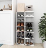 VidaXL Schoenenkasten 2 st 27,5x27x102 cm hoogglans wit