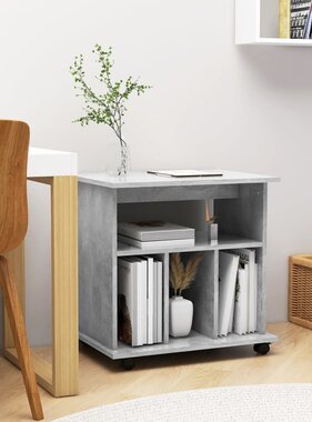 VidaXL Rolkast 60x45x60 cm bewerkt hout betongrijs