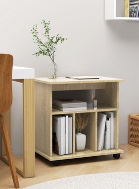 VidaXL Rolkast 60x45x60 cm bewerkt hout sonoma eikenkleurig