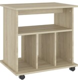 VidaXL Rolkast 60x45x60 cm bewerkt hout sonoma eikenkleurig