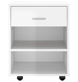 VidaXL Rolkast 46x36x59 cm bewerkt hout hoogglans wit