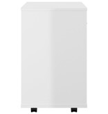 VidaXL Rolkast 46x36x59 cm bewerkt hout hoogglans wit