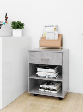 VidaXL Rolkast 46x36x59 cm bewerkt hout betongrijs