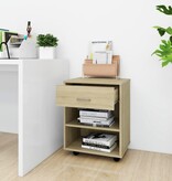 VidaXL Kast verrijdbaar 46x36x59 cm spaanplaat sonoma eikenkleurig