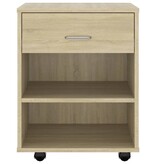 VidaXL Kast verrijdbaar 46x36x59 cm spaanplaat sonoma eikenkleurig