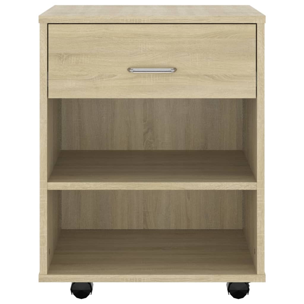 VidaXL Kast verrijdbaar 46x36x59 cm spaanplaat sonoma eikenkleurig