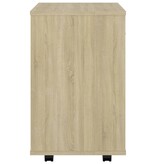 VidaXL Kast verrijdbaar 46x36x59 cm spaanplaat sonoma eikenkleurig