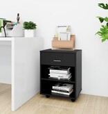 VidaXL Rolkast 46x36x59 cm bewerkt hout zwart