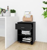 VidaXL Rolkast 46x36x59 cm bewerkt hout zwart