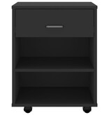 VidaXL Rolkast 46x36x59 cm bewerkt hout zwart